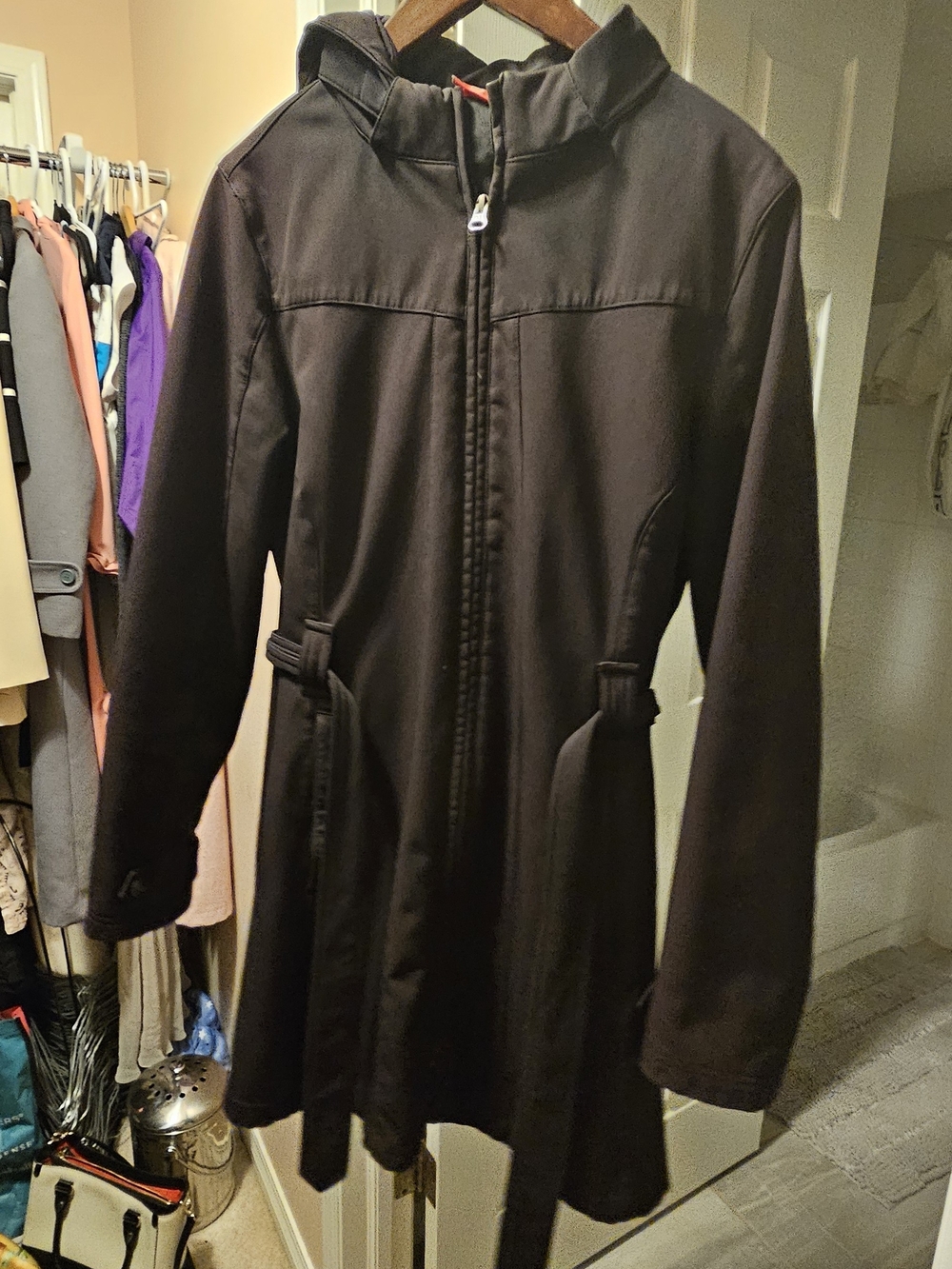 Marika Black Hooded Trench Coat